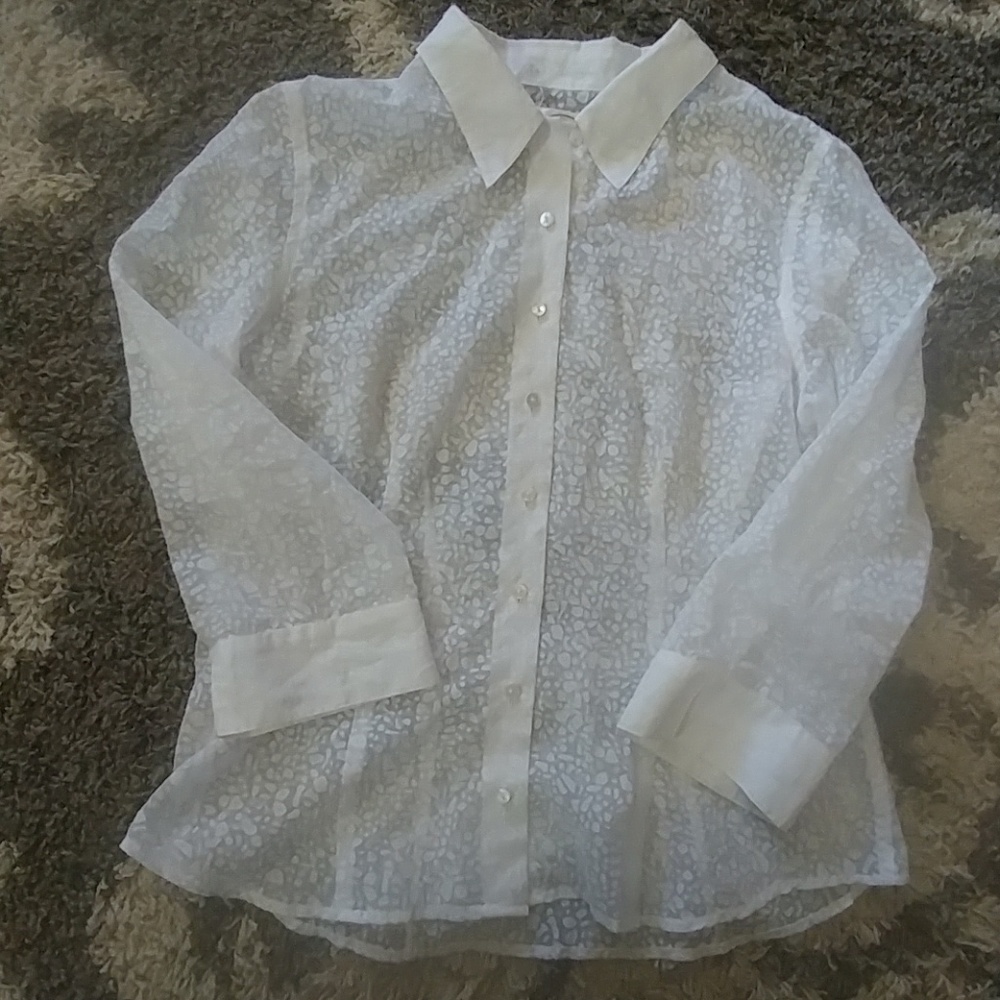 Talbots White Sheer Buttonup (12)
